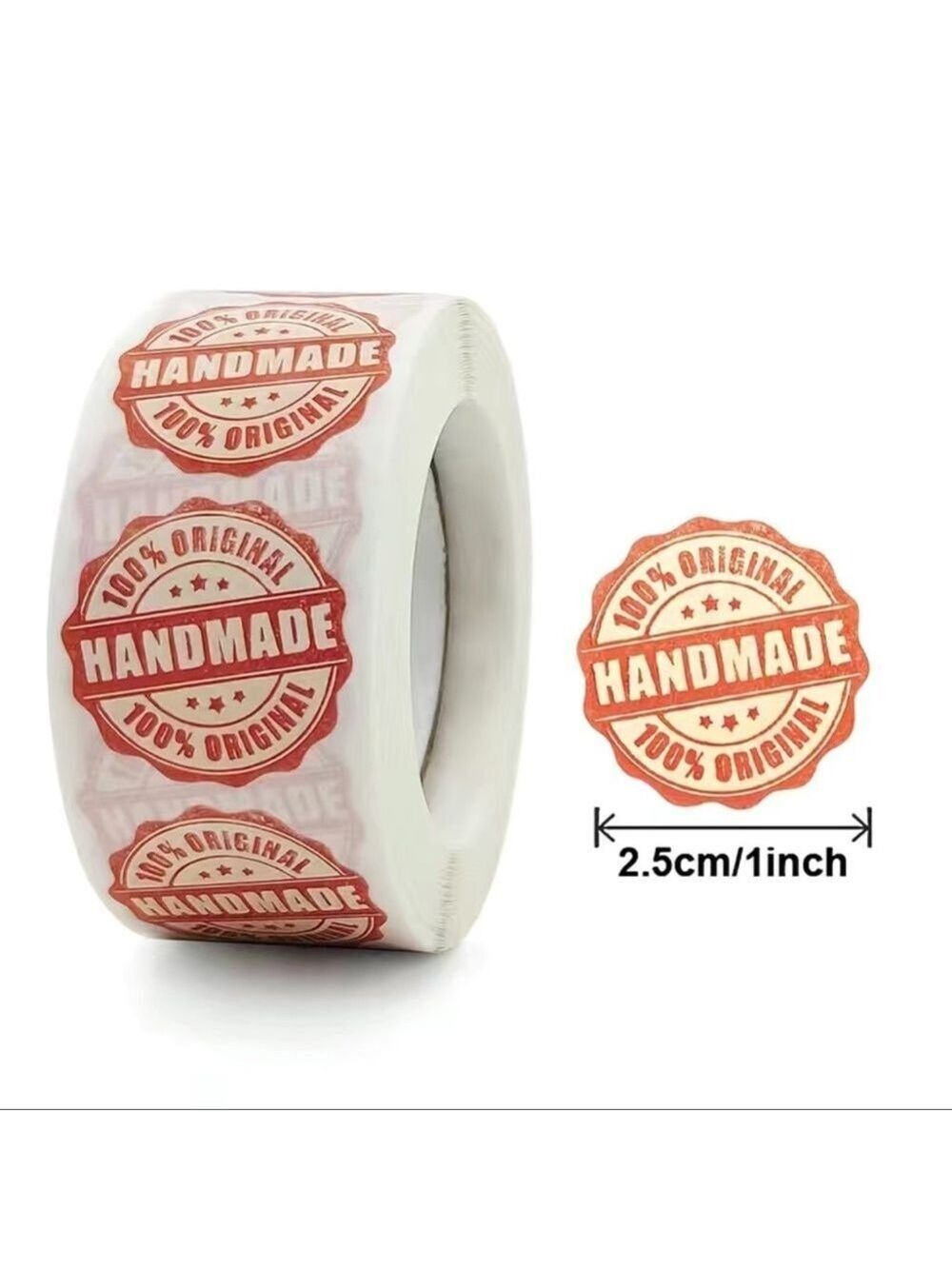 500 Stickers, Handmade, 1 inch, Roll, PRICE IS FIRM